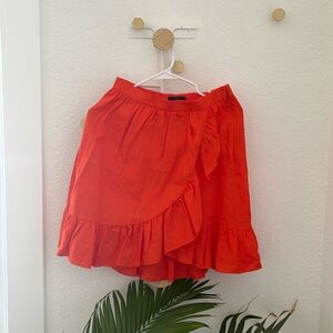 NEW jCrew Coral ruffel Skirt, Lightweight, Sz 00